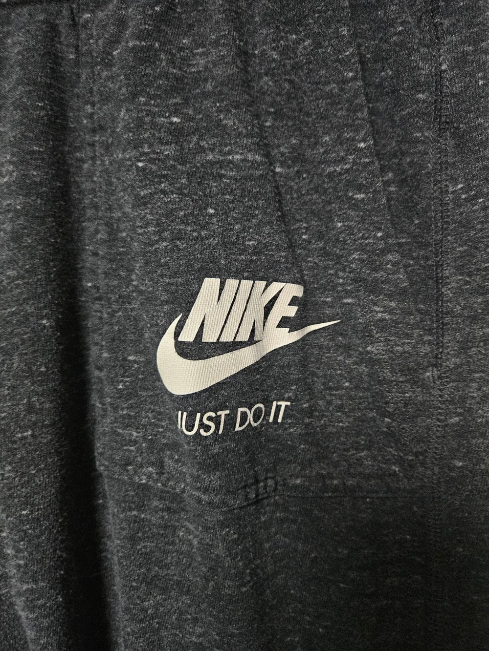 Nike Women's Black Heather Jogger Sweatpants with White Drawstring